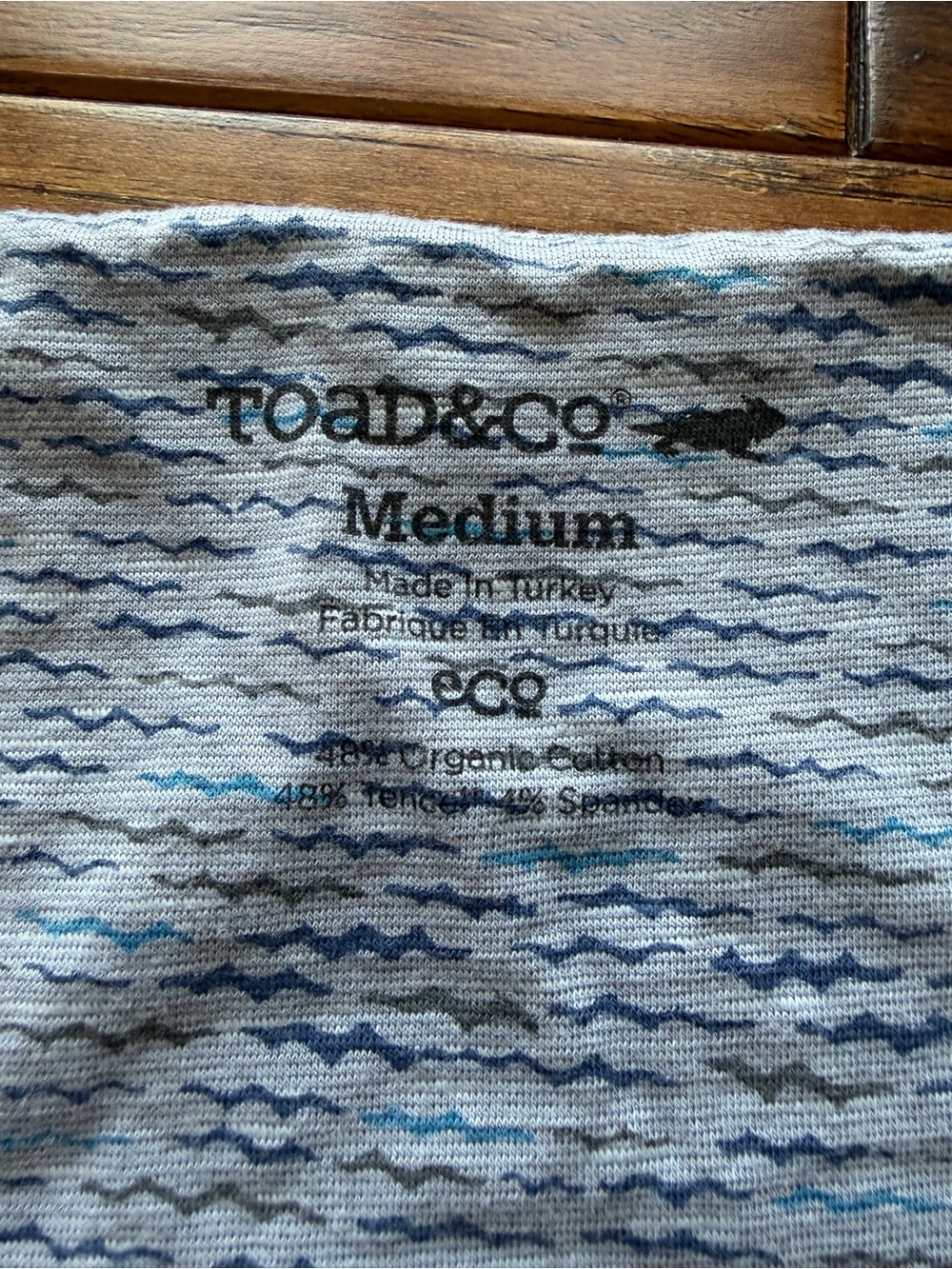 Toad&Co Heather Gray/Blue Twist-Front Short Sleeve Midi Dress - Picture 3 of 5